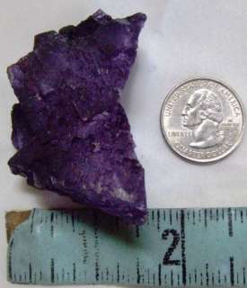 Purple Fluorite Crystal Mineral Specimen from Musqui Mexico 2 1/2 x 