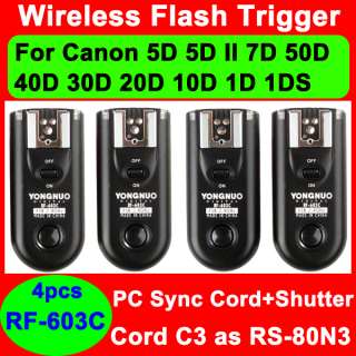 RF 603 Flash Trigger fr Canon 5D 5DII 50D 40D 7D 1D 1DS  