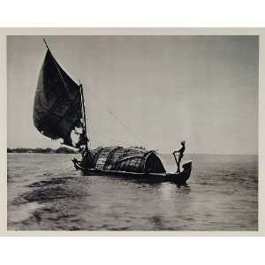  1928 Indian Man Sailboat Malabar Malabarian Coast India 