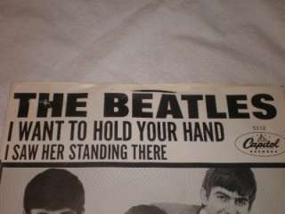   ORIGINAL 1964 I WANT TO HOLD YOUR HAND PICTURE SLEEVE 45 RPM RECORD NM