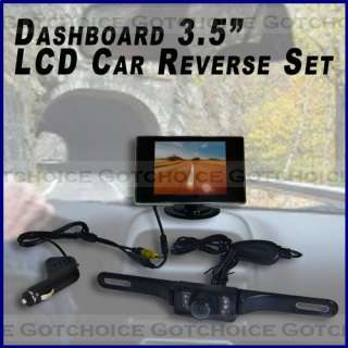 Dashboard LCD 3.5 + Wireless Car Rear View Back Up Camera System 