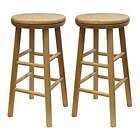 Winsome 24 Faux Leather Swivel Stool in Antique Walnut (Set of 2 