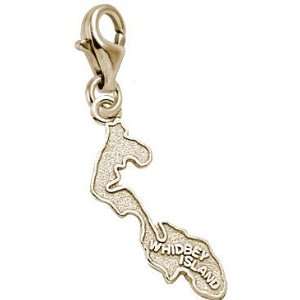 Rembrandt Charms Whidbey Island Charm with Lobster Clasp, 10K Yellow 