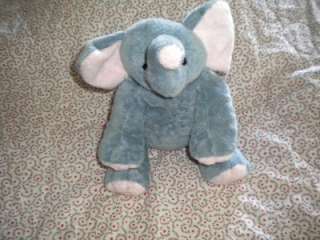 Ty Pluffies 8 Gray Pink Elephant~ Winks ~ 2002 ~ Plush Lovey 