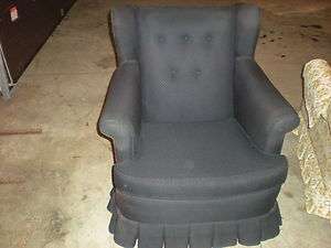 Vintage Wingback Wing Back Chair 1950s Retro Furniture Pleated Skirt 