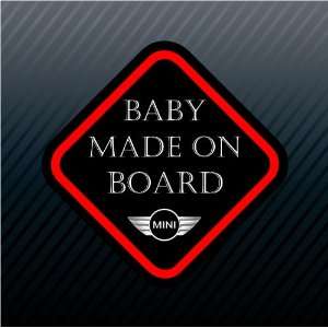  Baby Made on Board Mini Cooper Racing Sign Sticker 