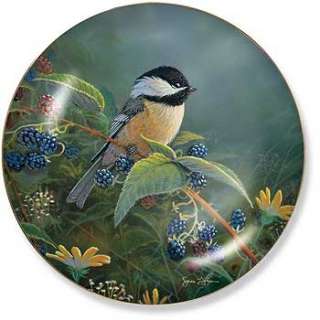 Sam Timm BERRY BUSH LOOKOUT   Chickadee Collector Plate  