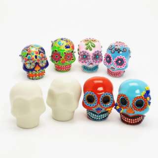 Unpainted Skull Day of Dead DIY Crafts Project Wedding Cake Topper 
