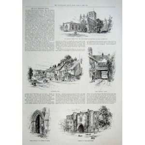  Old English Town Of St Albans 1894 Antique Print