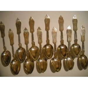   Coin Silver Tea Spoons By Duhme & Co Brite cut twisted Cincinnati 1880