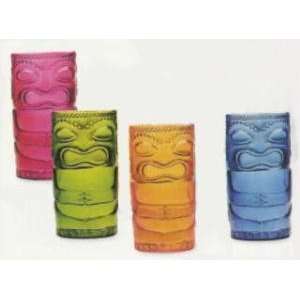 TIKI Hawaiian tikki TUMBLERS cup glasses LUAU acrylic:  
