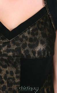 Salvage Brand Dress Top Wildcat Mesh Leopard Print Sz L  