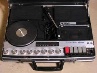 Vintage Bohsei 6100 Briefcase Spy Stereo Turntable/Cassette/AM FM 