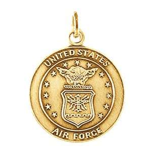  14K Yellow Gold Military US Air Force Medal Pendant 