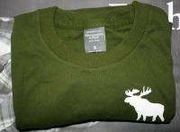 NEW ABERCROMBIE & FITCH AF MUSCLE SLIM GRAPHIC GREEN SWEATER T SHIRT 