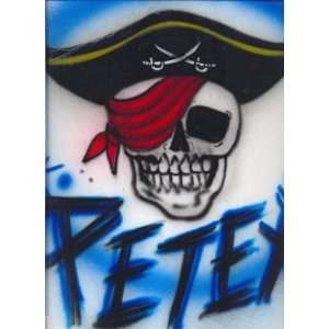   Personalized Custom Airbrushed Pirate Skull T shirt 