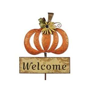  Harvest Pumpkin Garden Stake / Welcome Sign: Patio, Lawn 