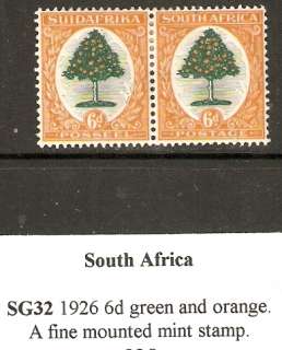 SOUTH AFRICA SG32 1926 6d GREEN & ORANGE MTD MINT  