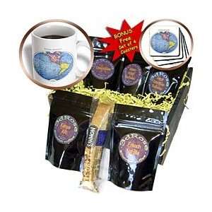 Florene Vintage   Western Hemisphere Map   Coffee Gift Baskets 
