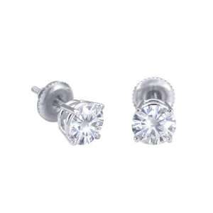   00mm each (1.5 CT TW) Round Moissanite Stud Earings by Vicky K Designs