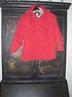 WOOLRICH WOMAN VINTAGE RED ALL WEATHER COAT w/ WOOL PLAID LINING MADE 