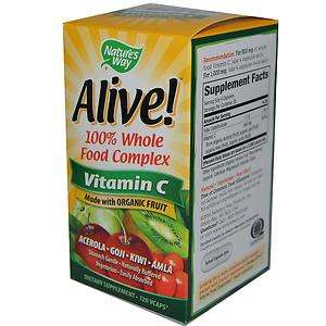   Way, Alive, Vitamin C, 100% Whole Food Complex, 120 Vcaps, BX  