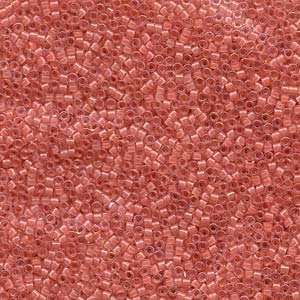  Miyuki Delica Beads; 10 Grams; DB070   Lined Rose Pink AB 