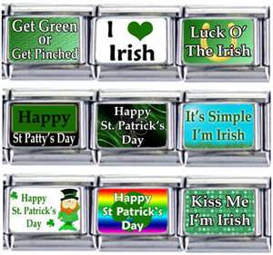 New 9 Pc Lot Happy Saint St Patricks Day Green Irish Italian 9mm 