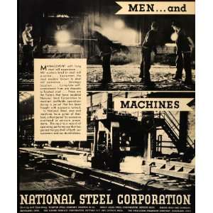  1933 Ad National Steel Weirton Great Lakes Hanna Iron 