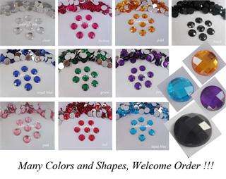   Round Flatback Diamond Faceted Rhinestone Scrapbooking Beads DIY Craft