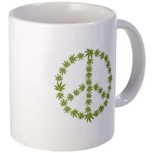  POT LEAF Peace Sign Symbol 420 Marijuana 11oz Ceramic 