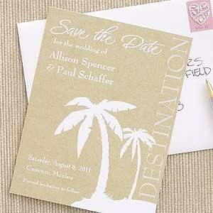  Destination Wedding Save The Date Cards   Tropical Palm Trees 