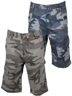 Mens Cargo Shorts Blue/ Grey or Sand Combat Camo  