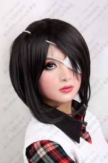 206 Another Misaki Mei Cosplay Costume Short Black Wig free shipping 