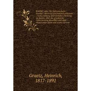   Graecismen darin und einem Glossar Heinrich, 1817 1891 Graetz Books