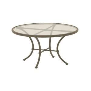   Round Glass Patio Chat Table Caramel Ash Finish: Patio, Lawn & Garden