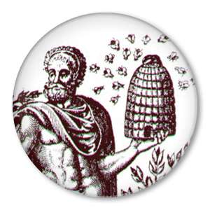 TROPHONIUS Greek mythology God bee pin hive button skep  