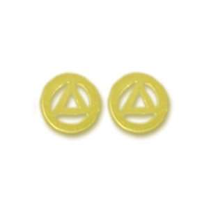 Alcoholics Anonymous Symbol Stud Earrings, #550 6, 1/4 Wide, Solid 