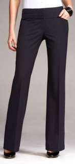 EXPRESS STACKED WIDE WAISTABAND EDITOR PANT BLACK  