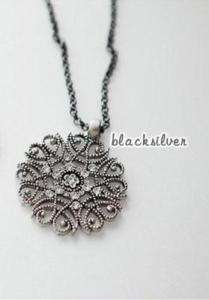 Black Silver Elegant Style Necklace for Women ~NEW~  