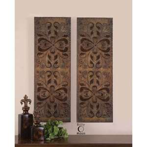  Uttermost Alexia Panels Wall Art in Rust Brown (Set of 2 