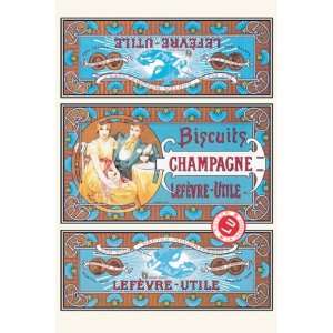    Biscuits Champagne by Alphonse Mucha 12x18