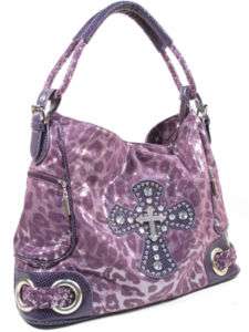 Purple Jaguar Animal Print Glitter Handbag / Purse  