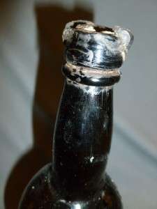   1808 Vintage Black Glass Liquor Whiskey Wine Bottle Salvaged Rare AAFA