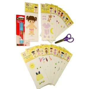    Adorable Kinders 20 Piece Alise Paper Doll Set: Toys & Games