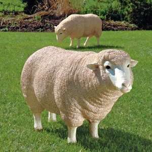  Merino Ewe Life Size Head Up Sheep Statue Patio, Lawn 