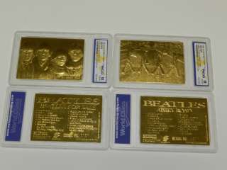   1996 SPORTSTIME 23KT GOLD BEATLES ABBEY ROAD & FOR SALE CARDS LIMITED