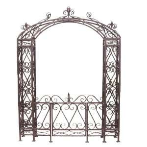   Astoria Metal Garden Arbor Wedding Arch with Gate: Home & Kitchen