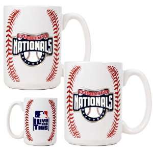 Washington Nationals MLB 2pc Ceramic Gameball Mug Set   Primary Logo 
