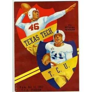   Red Raiders vs TCU Horned Frogs Football Program 1950 